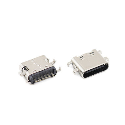 Tipo fêmea de naufrágio de 6 Alfinete USB da placa do PWB do soquete dos conectores de C 0.8MM 3.1mm