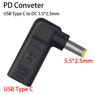 USB Tipo C Fêmea Para DC 5525 Masculino Conversor PD Decoy Spoof Trigger Plug Jack