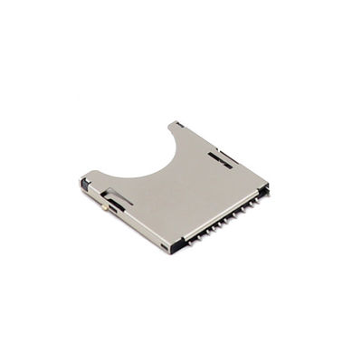 Tipo soquete 10p do impulso de SMT dos conectores de cartão da memória de UL94V-0 micro SD