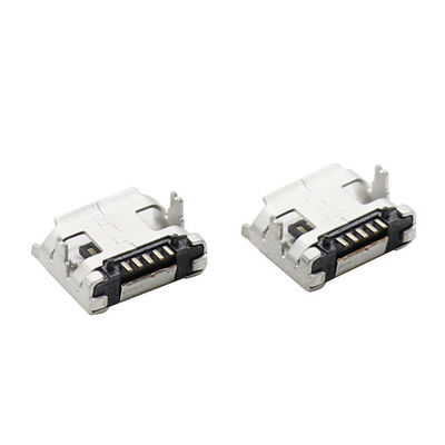 qualidade  LCP Plastic Magnetic Micro USB Connectors Type B 5 Pin With Flange Fábrica
