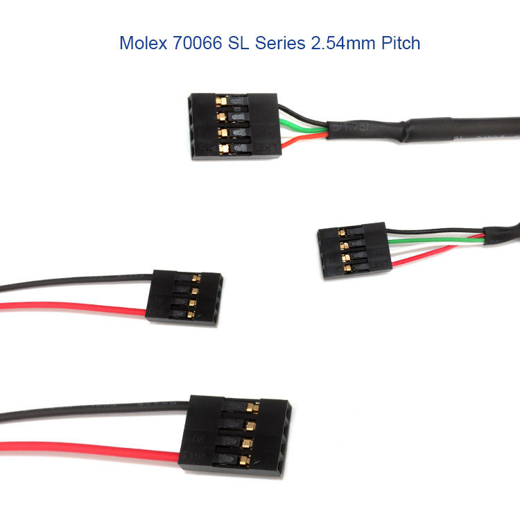 Chicote de fios feito sob encomenda do fio de Molex 50-57-9404 com SL 2.54mm 4 conector da maneira 70066
