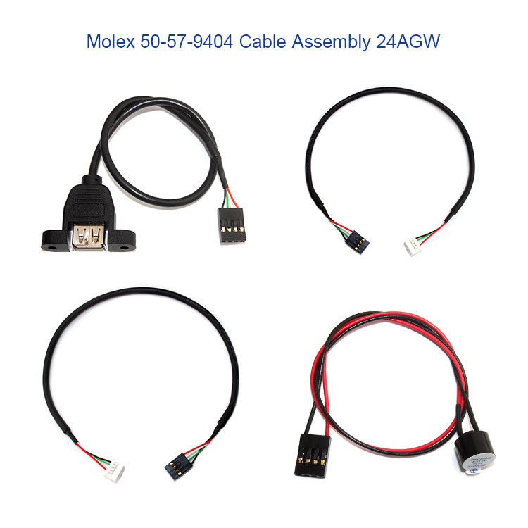 Chicote de fios feito sob encomenda do fio de Molex 50-57-9404 com SL 2.54mm 4 conector da maneira 70066