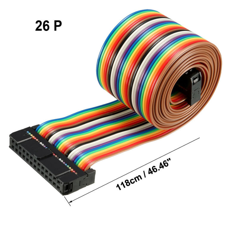 Plano flexível do PWB do passo do Pin 2.54mm dos cabos de fita 26 de 24AWG AWM 2651 FFC IDC
