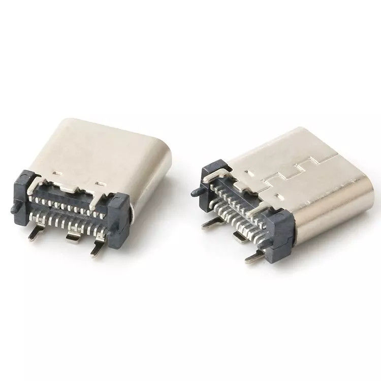 Conector USB 3.1 fêmea 24 pinos tipo C tipo patch vertical de alta velocidade