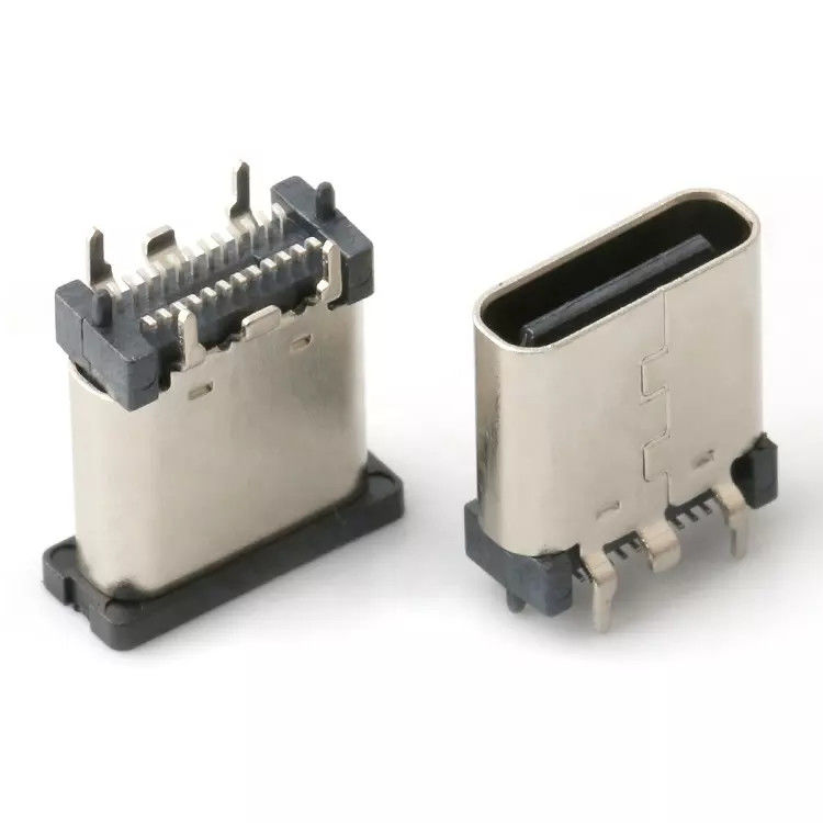 Conector USB 3.1 fêmea 24 pinos tipo C tipo patch vertical de alta velocidade