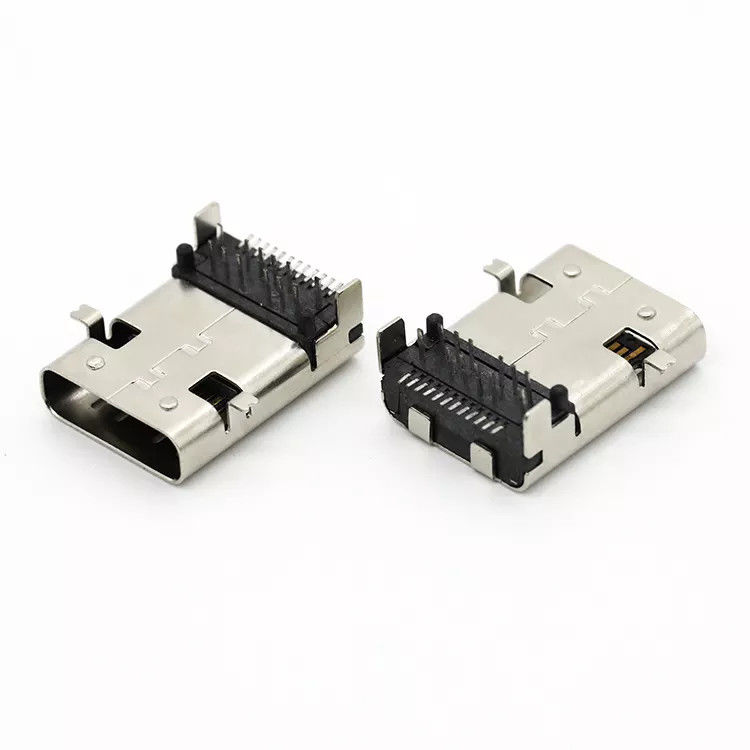 Liga de cobre USB conector fêmea SMT tipo 24 pinos USB 3.1 C soquete