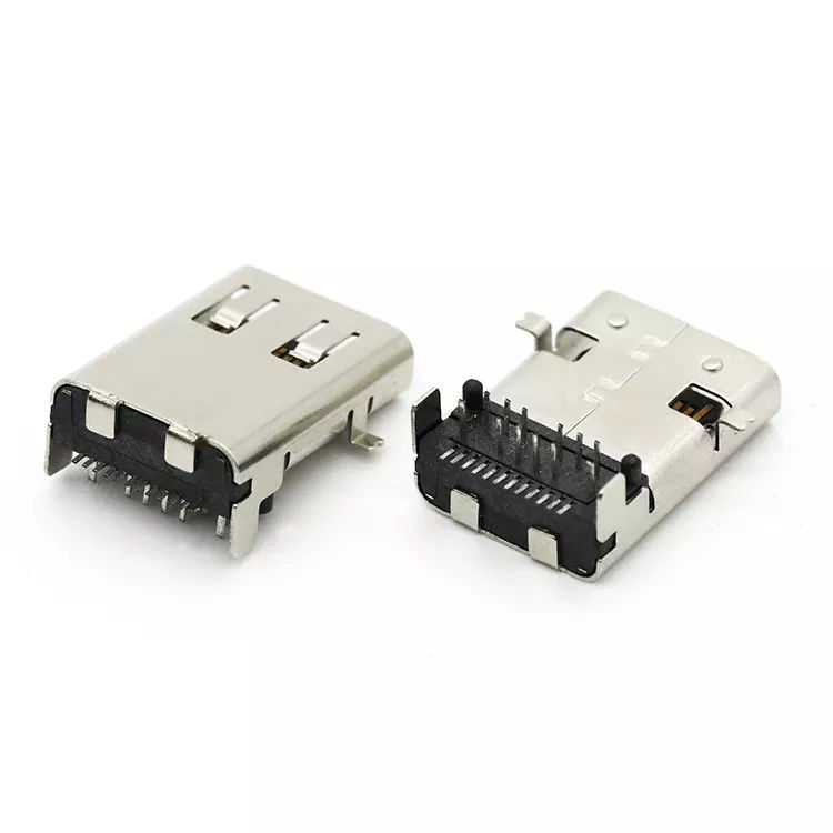 Liga de cobre USB conector fêmea SMT tipo 24 pinos USB 3.1 C soquete