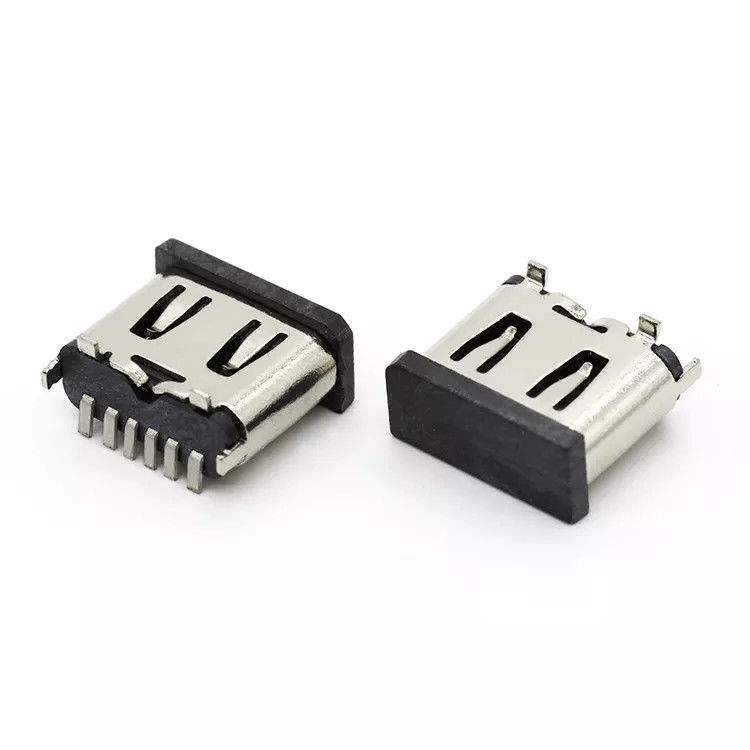 Conector vertical 6P fêmea USB 3.1 C tipo SMT para telefone celular