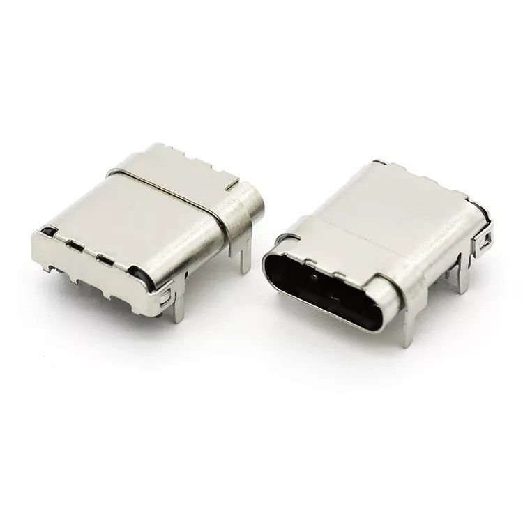 TOP MOUNT através do orifício SMT tipo 24 pinos USB 3.1 C conector fêmea para PCB