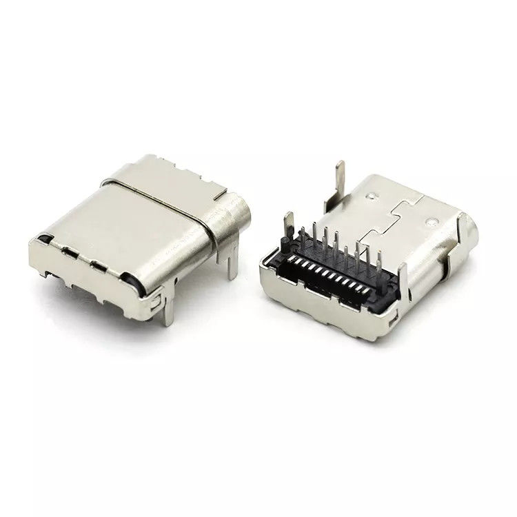 TOP MOUNT através do orifício SMT tipo 24 pinos USB 3.1 C conector fêmea para PCB