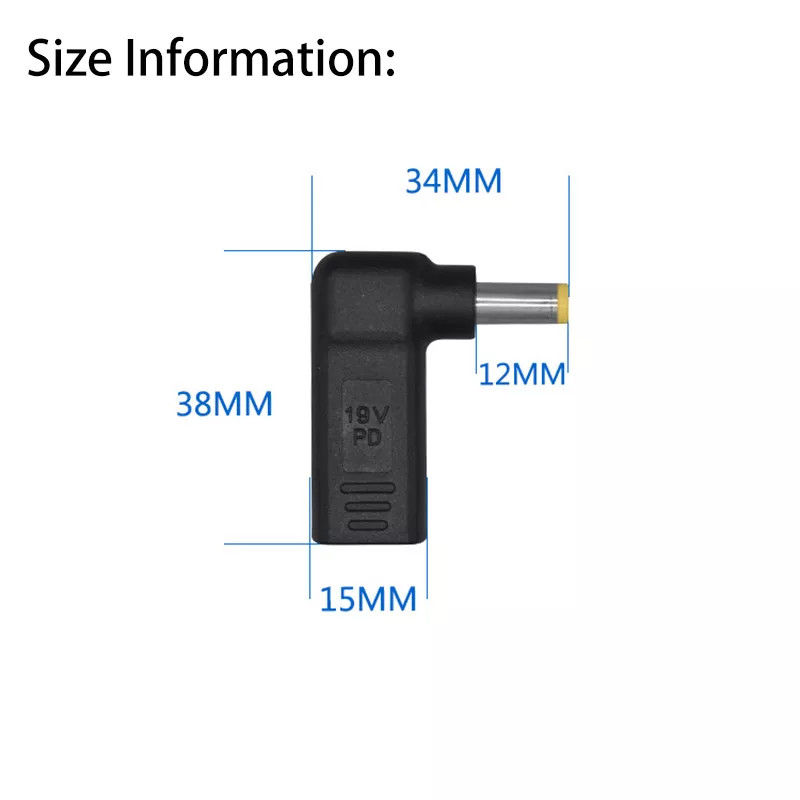 USB Tipo C Fêmea Para DC 5525 Masculino Conversor PD Decoy Spoof Trigger Plug Jack