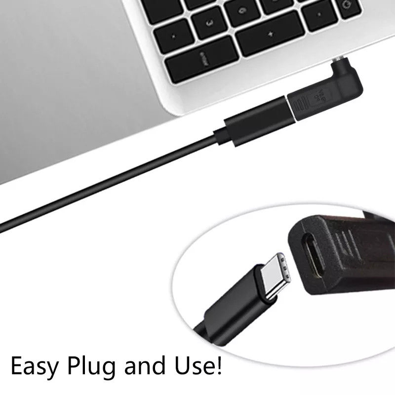 100 W USB Tipo C Fêmea Para DC 5,5 x 2,5 mm Macho Conector PD Carregamento Rápido