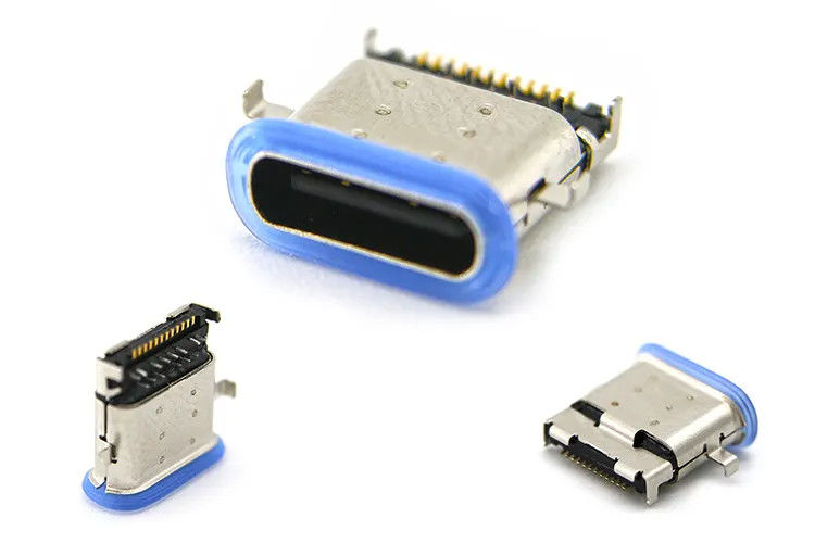 tipo montagem meados de impermeável fêmea SMT de 24Pin USB dos conectores de C