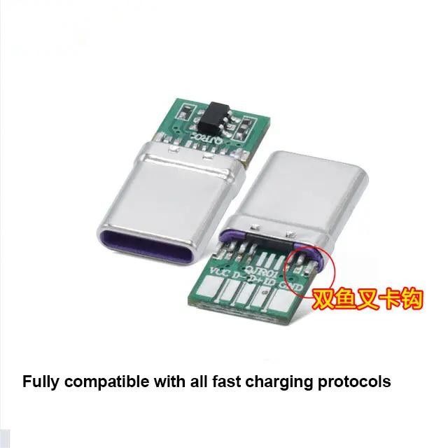 Conector Fêmea USB 3.1 Tipo C de 24 Pinos à Prova d'Água com Montagem Horizontal SMT DIP e Placa de Afundamento Tomada USB