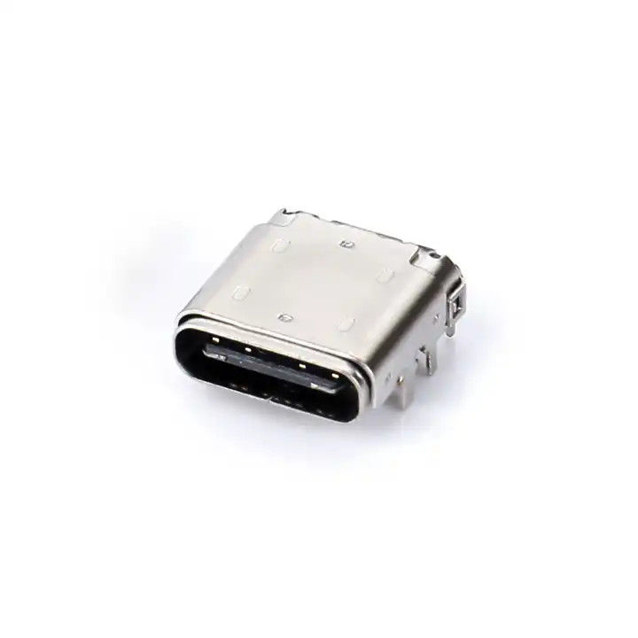 24 pin USB Tipo C Conector feminino DIP+SMT 3.4 Plug frontal e patch traseiro para cabo de carregamento
