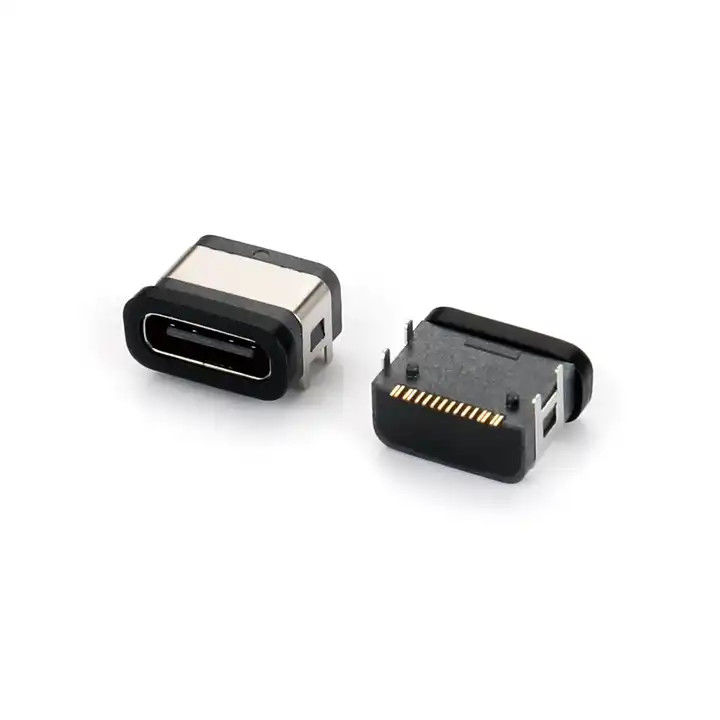 Porta à prova d'água 16Pin USB Tipo C Conector feminino SMT Quatro-Pin DIP Soquete de bordo