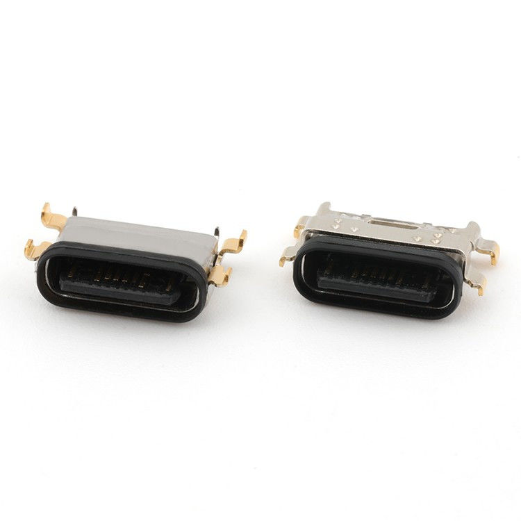 USB C 16Pin Tipo C Conector Feminino Média Montar 1.13mm IPX8 Impermeável Com LIM