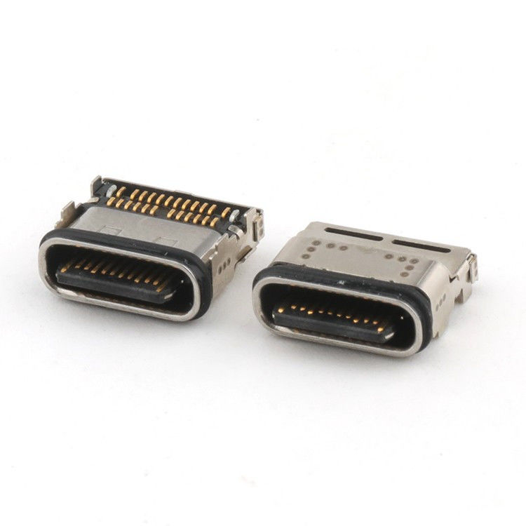 Conector USB C de 24 pines SMT Tipo IPX8 Conector USB C tipo feminino à prova d'água