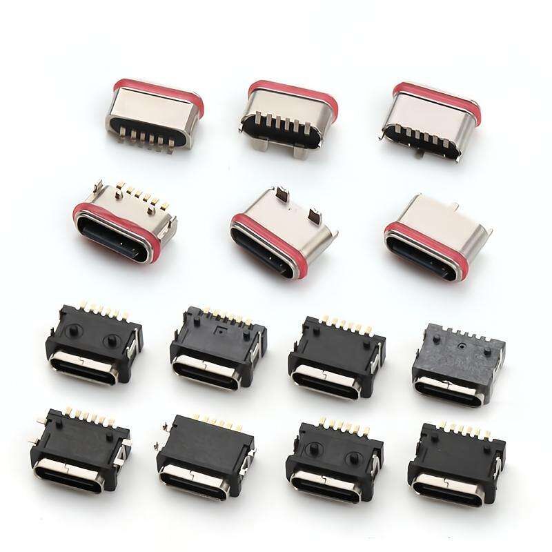 Cable de transferência de dados de ligação feminina de cobre à prova d'água USB tipo C 6 pin com 3A de corrente nominal máxima e 30V