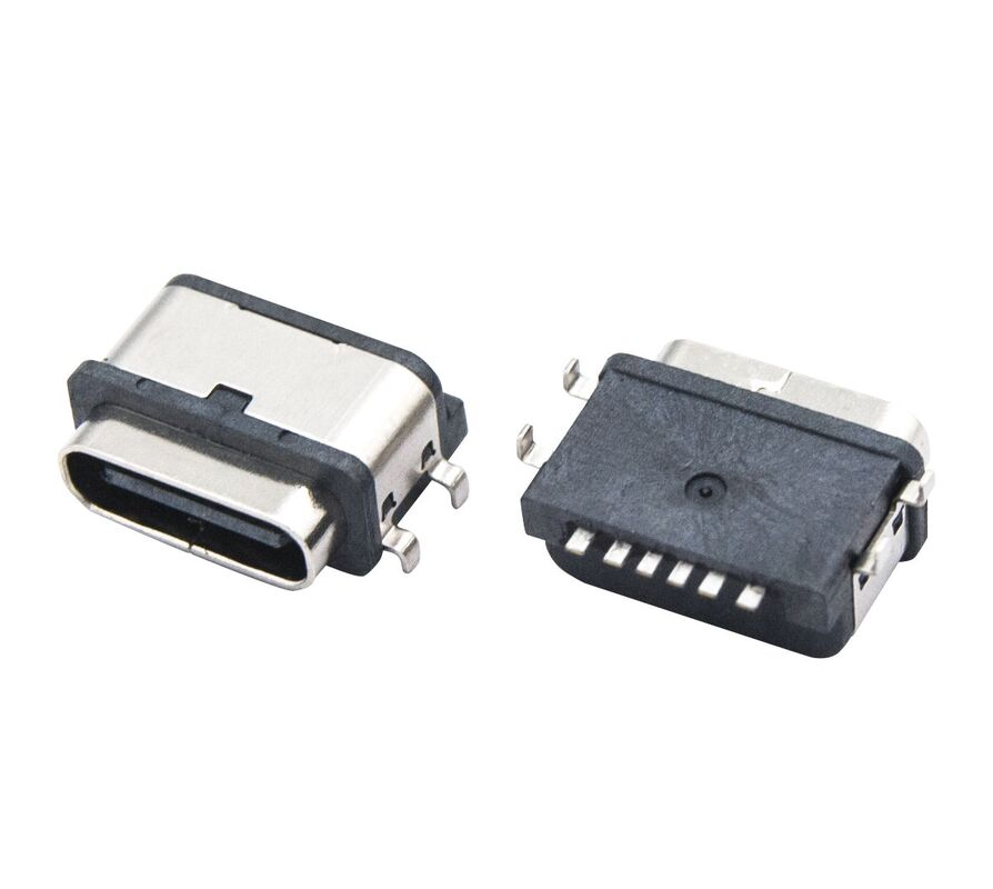 Cable de transferência de dados de ligação feminina de cobre à prova d'água USB tipo C 6 pin com 3A de corrente nominal máxima e 30V