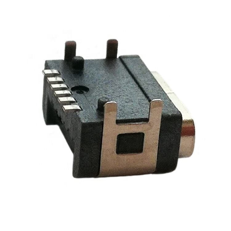Conector USB à prova d'água IP67, conector fêmea USB Tipo C de montagem em superfície horizontal de 6 pinos