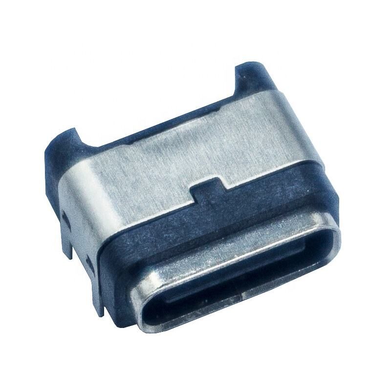 Conector USB Tipo C Fêmea à Prova d'Água para Montagem em Painel com 6 Pinos