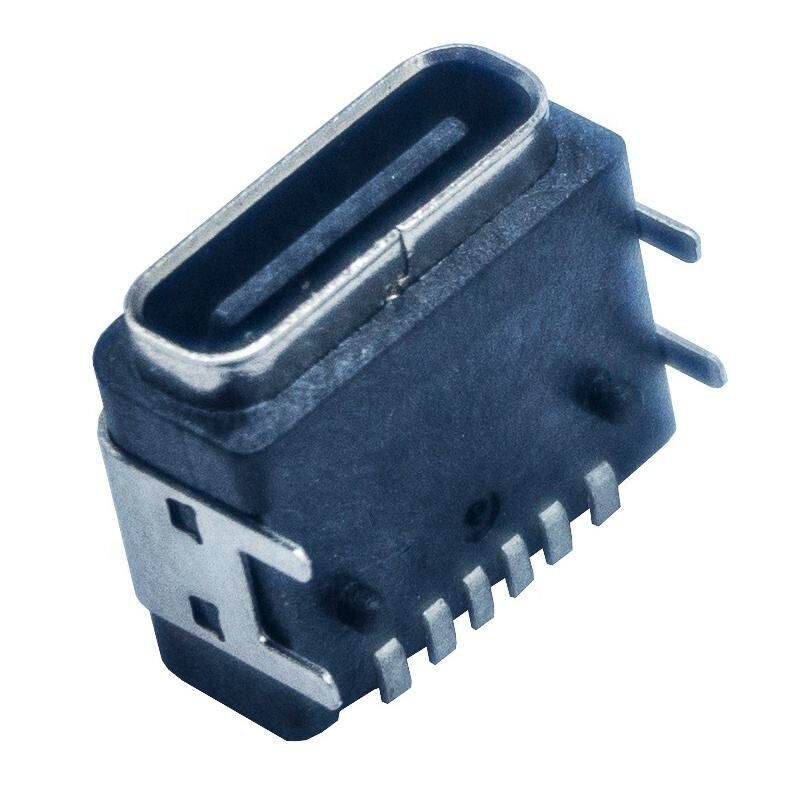 Conector USB Tipo C Fêmea à Prova d'Água para Montagem em Painel com 6 Pinos