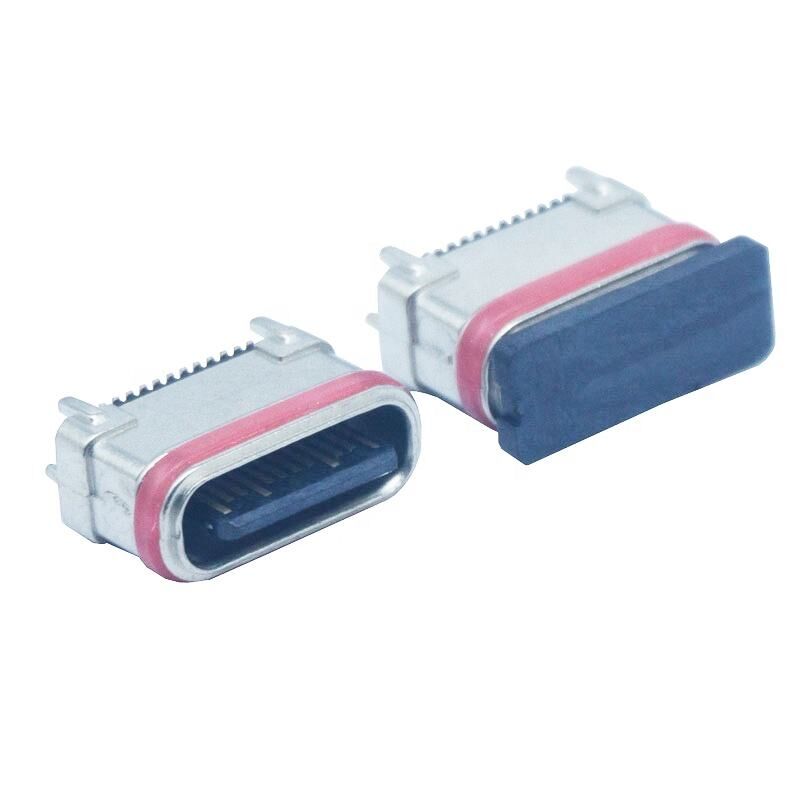 SMD à prova d'água Vertical Zinc Powder Metallurgy 24Pins Female Type-c Connector USB Plug