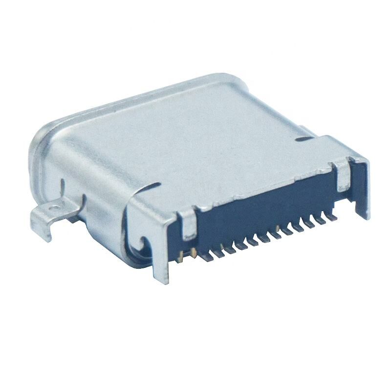 Conector USB C 3.1 à prova d'água IPX7 de 24 pinos para carregador de PCB de vestuário inteligente, tipo C para solda