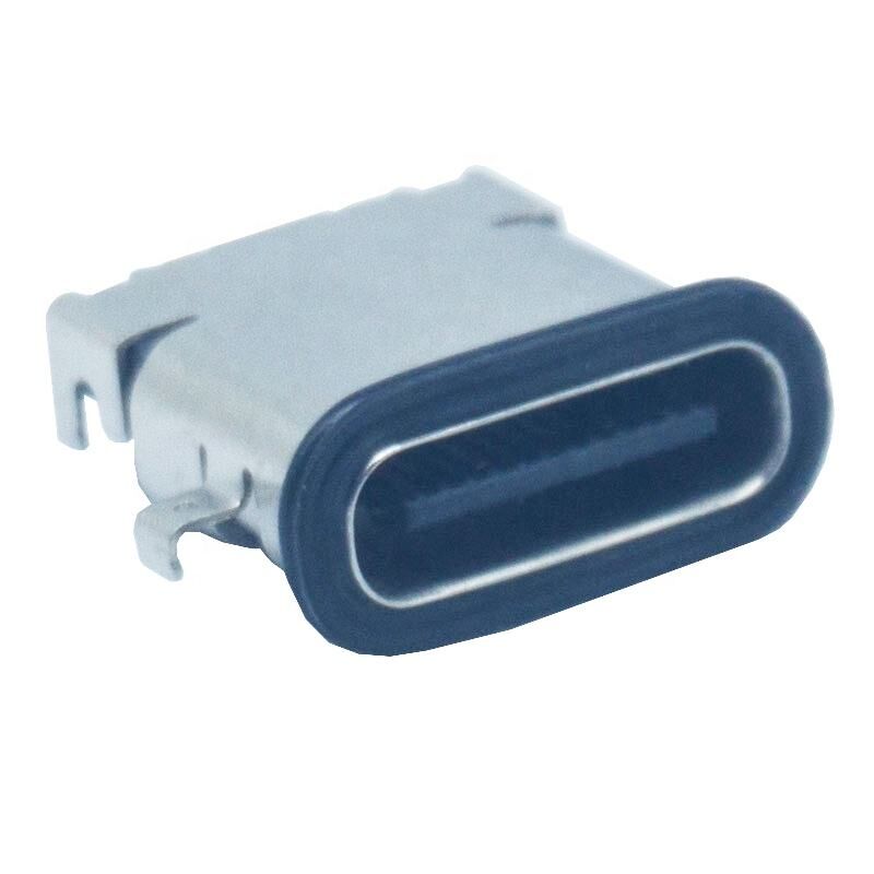 Conector USB C 3.1 à prova d'água IPX7 de 24 pinos para carregador de PCB de vestuário inteligente, tipo C para solda