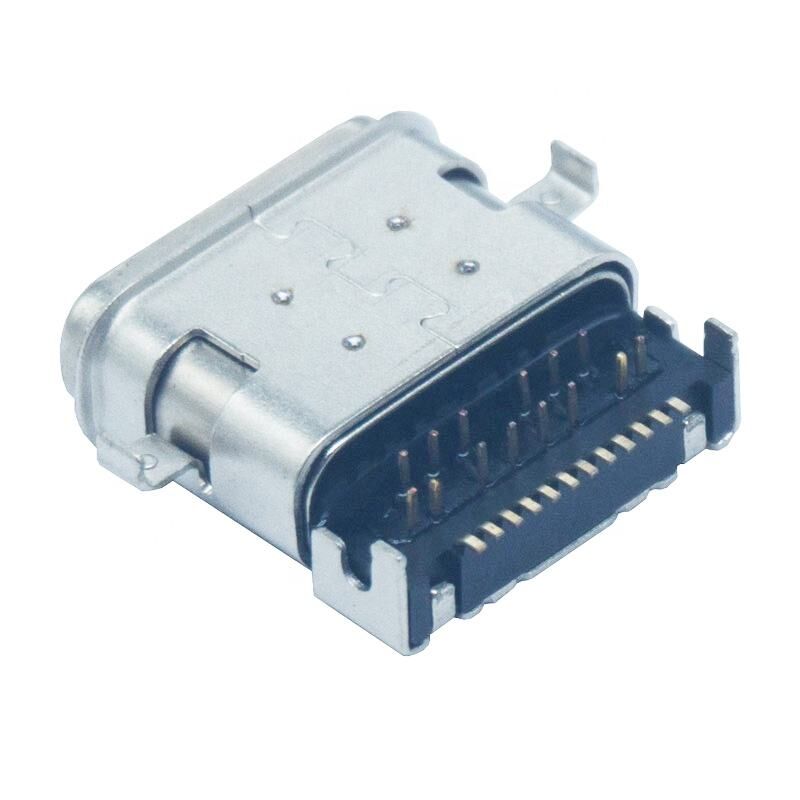 Conector USB C 3.1 à prova d'água IPX7 de 24 pinos para carregador de PCB de vestuário inteligente, tipo C para solda