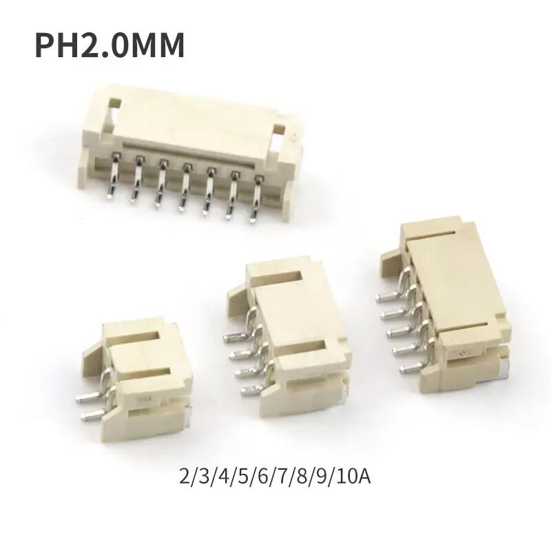 Conector SMD de fio para placa PH 2.0mm 6 pines SMT Conector de wafer vertical com tampa