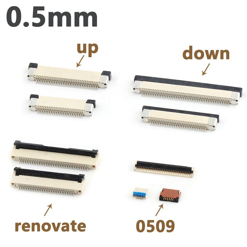 FPC Connector 0.5 Pitch Horizontal Smt Flip-lock Tipo superior superior inferior para baixo Contato 4-60 pin