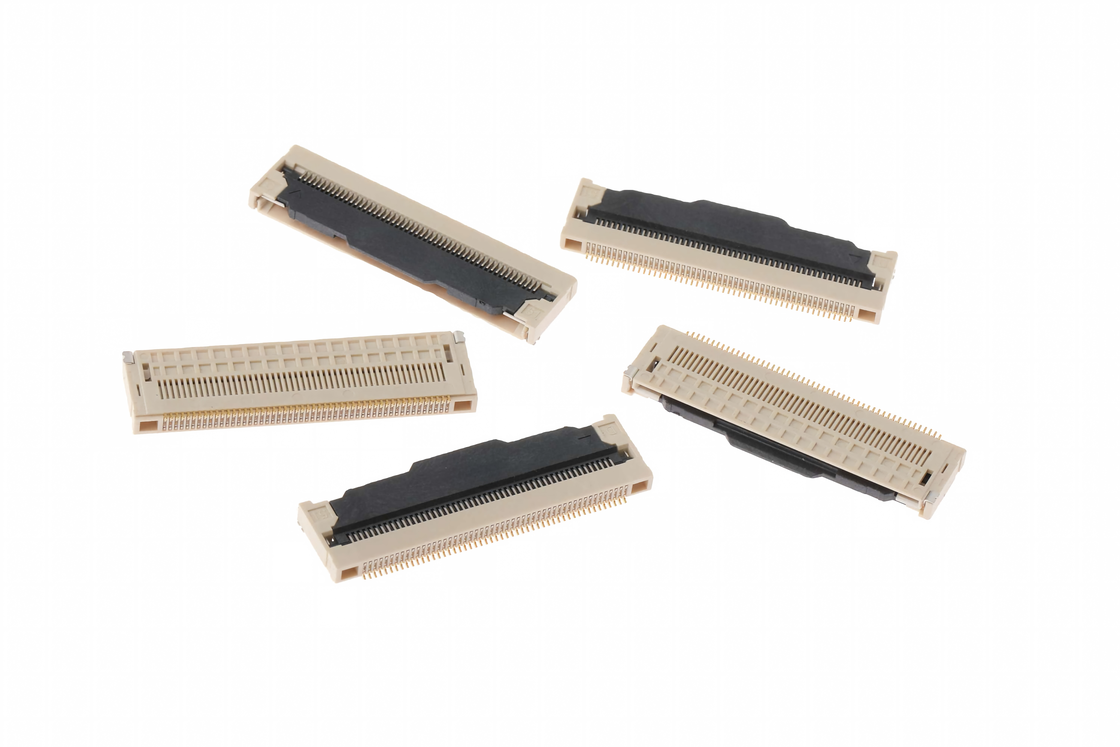 Conector FPC/FFC de tipo SMT termoplástico de alta temperatura, de contacto inferior, com fecho de volta, com ângulo reto ZIF H4.7 mm