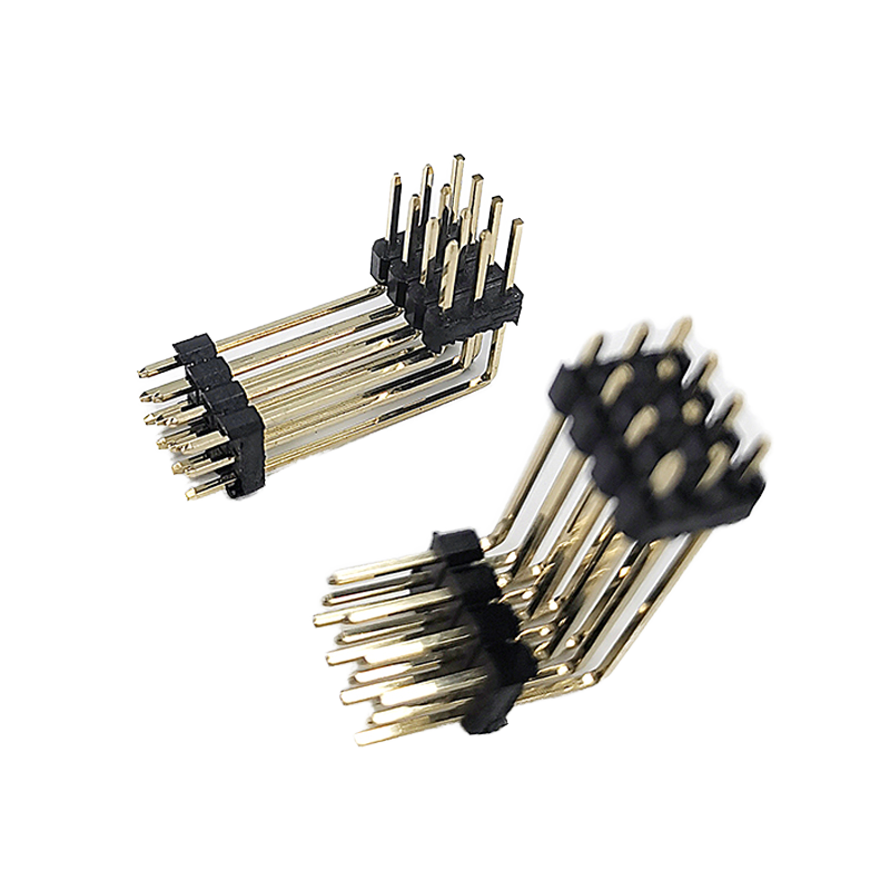 Conector de cabeçalho de pino macho de fileira dupla com passo de 2,54 mm, tira de cabeçalho reta banhada a ouro para PCB