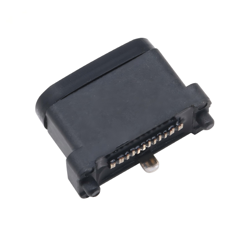 Conector Fêmea USB 3.2 Tipo-C 40 Gbps À Prova D'água Soquete U4 24 Pinos SMT DIP PCB Banhado a Ouro Aço Inoxidável 5A 100V CA