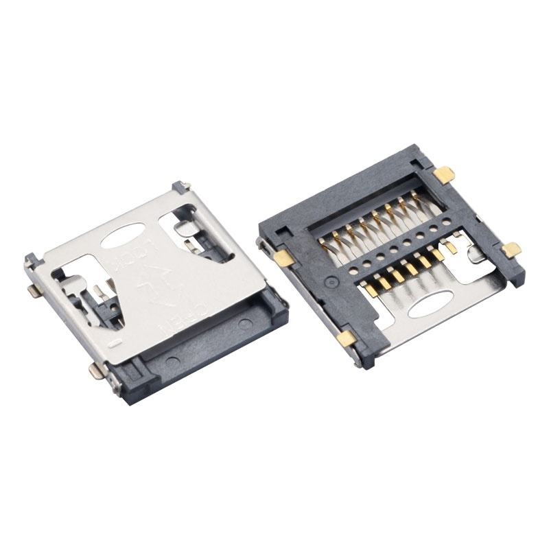 Conector de cartão micro SD de 9 pines de tipo latão para drones e PC