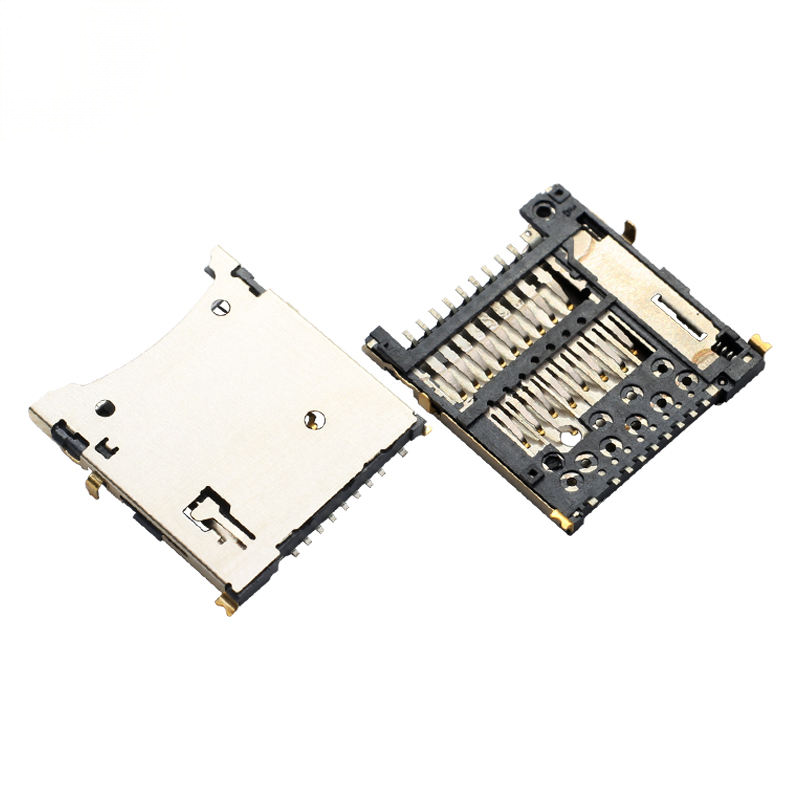 Conector de cartão micro SD de 9 pines de tipo latão para drones e PC