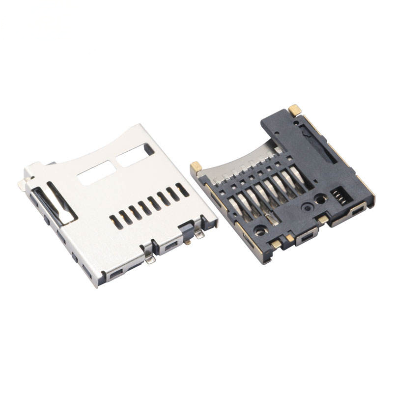 Conector de cartão micro SD de 9 pines de tipo latão para drones e PC