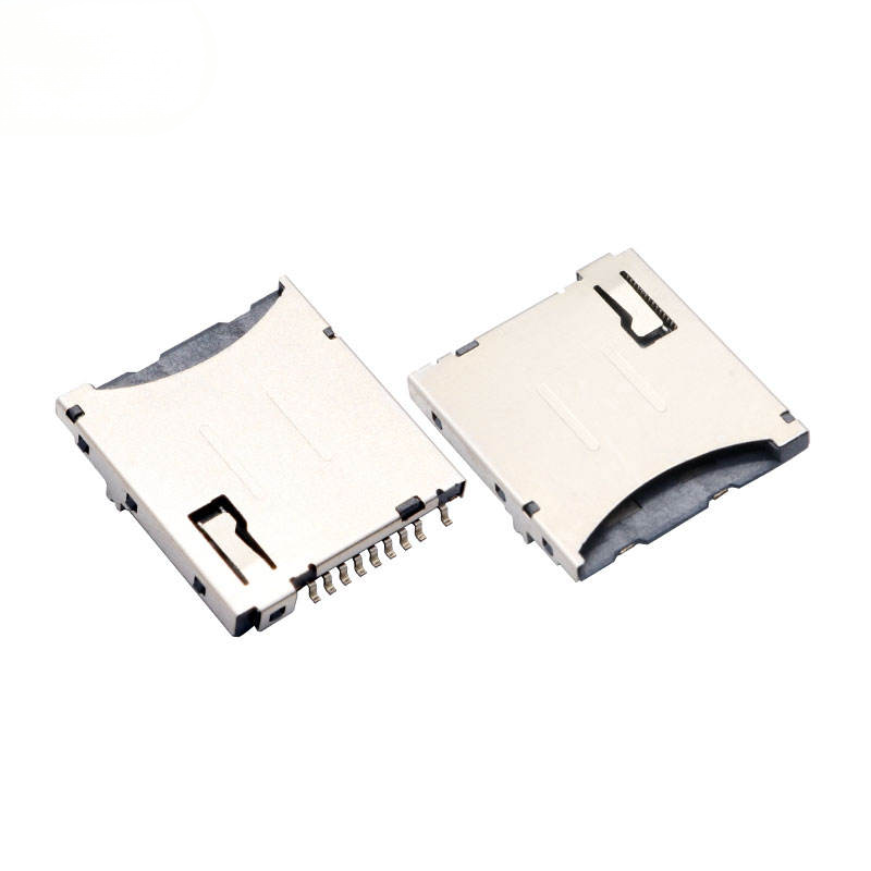 Conector de cartão micro SD de 9 pines de tipo latão para drones e PC