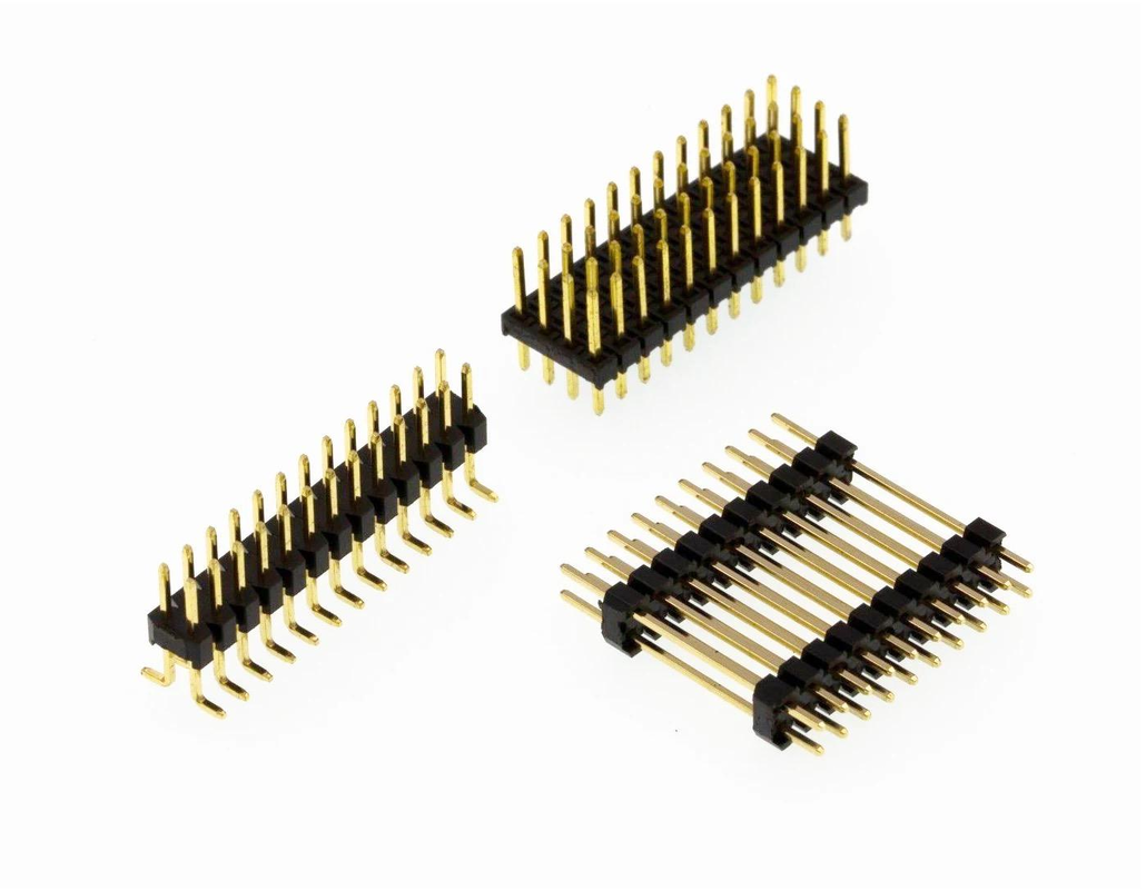 Conector de cabeçalho fêmea de fileira dupla com passo de 2,54 mm 2x2-15 pinos Material PBT AWG#24-#28