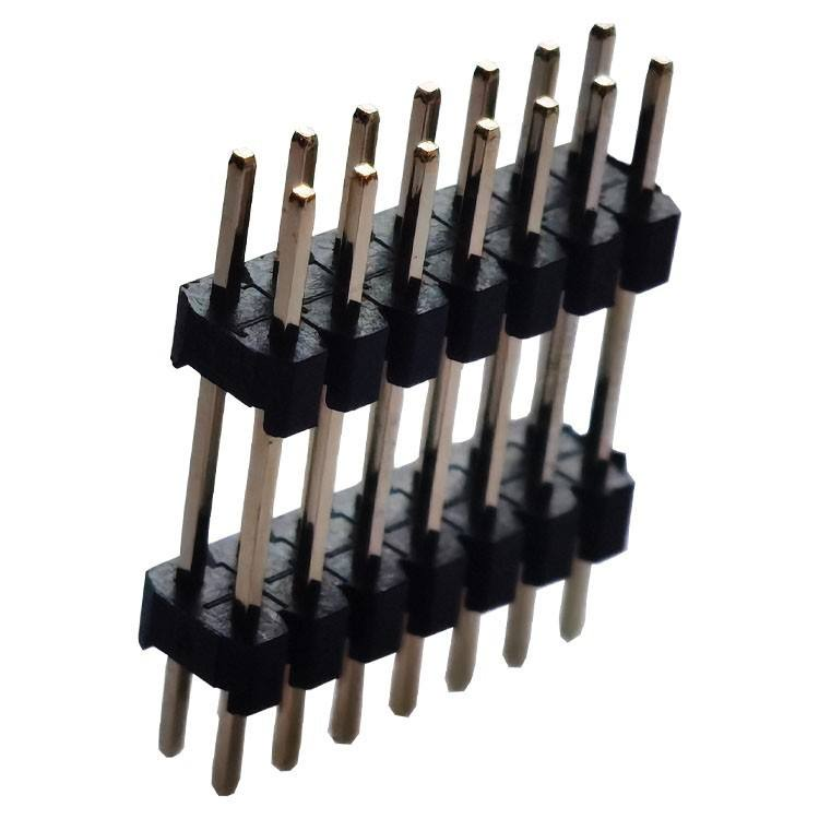 Pinos de Cabeçalho Fêmea/Macho de Dupla Fileira com Passo de 2.0mm de 2-40 Pinos Banhados a Ouro para PCBA