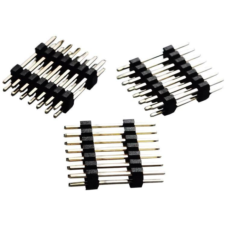 Pinos de Cabeçalho Fêmea/Macho de Dupla Fileira com Passo de 2.0mm de 2-40 Pinos Banhados a Ouro para PCBA