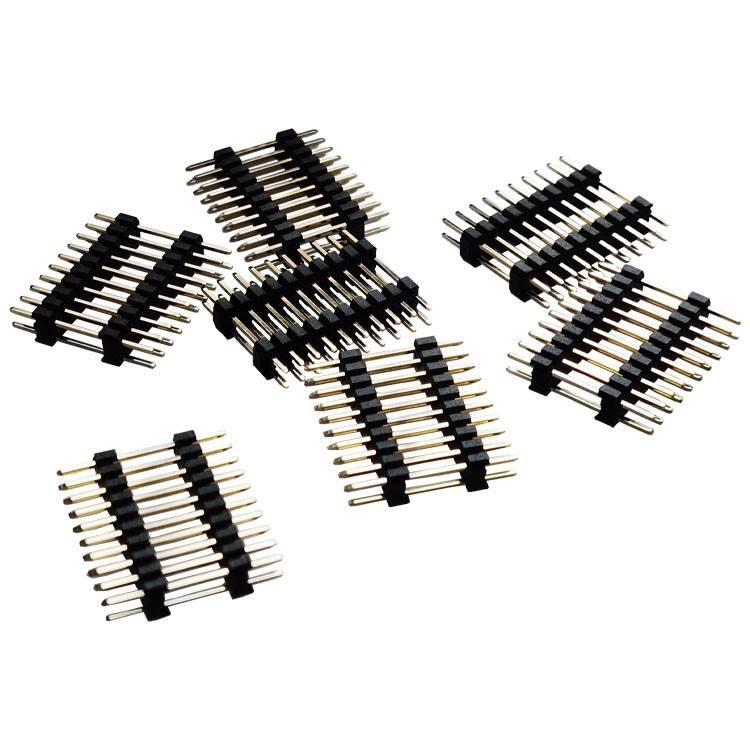 Pinos de Cabeçalho Fêmea/Macho de Dupla Fileira com Passo de 2.0mm de 2-40 Pinos Banhados a Ouro para PCBA