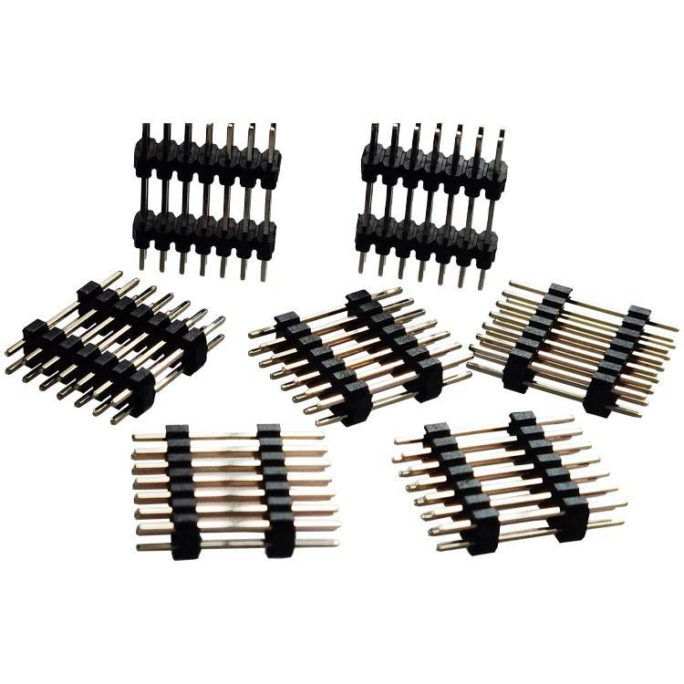 Pinos de Cabeçalho Fêmea/Macho de Dupla Fileira com Passo de 2.0mm de 2-40 Pinos Banhados a Ouro para PCBA