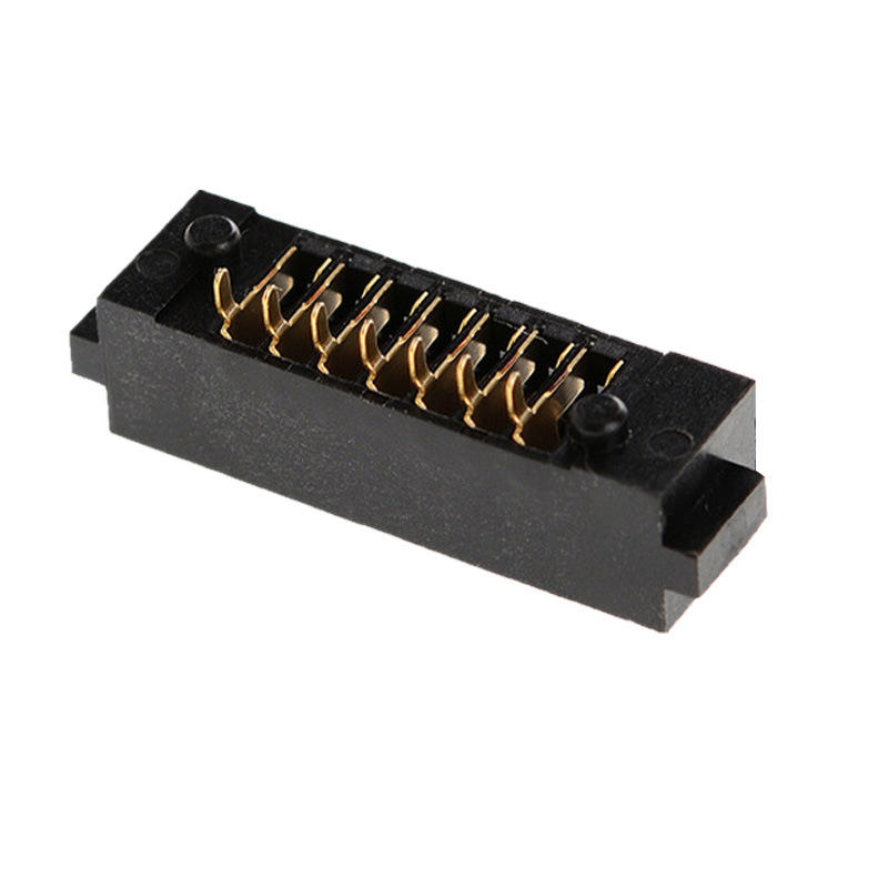 Conector de suporte de bateria de trava de impressão digital de 7 pinos, lâmina de inserção com espaçamento de 2,0 mm, material PBT, contatos de bronze fosforoso