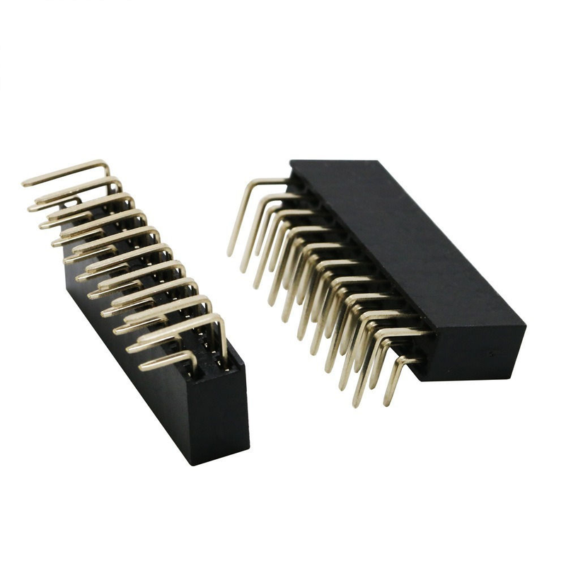 2X10P 20P Dupla fileira dobrado cabeça feminina Pitch 2,54mm Pin PBT Material Fosforo Contatos de bronze