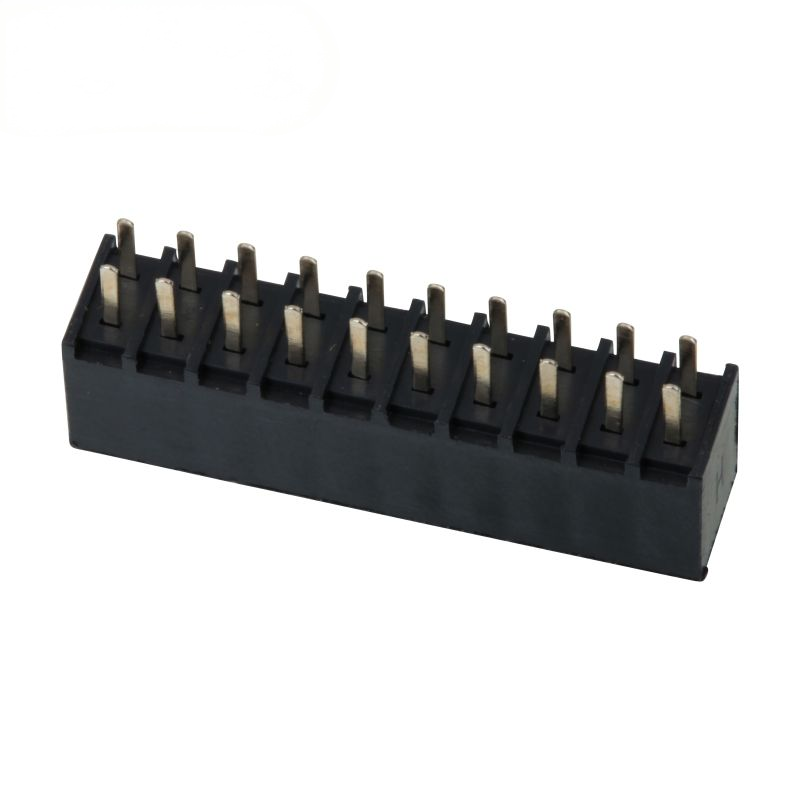 Conector de pino de soquete de cabeçalho reto fêmea de fileira dupla com passo de 2,54 mm para DIP