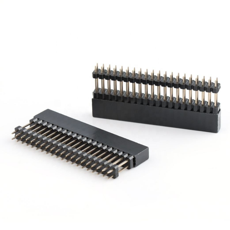 Conector de Pino Duplo de 2,54 mm de Passo, Altura Aumentada, 2*20 pinos, Cabeçalho de Empilhamento Reto, Cabeçalho Fêmea de Pino de 0,1 polegada