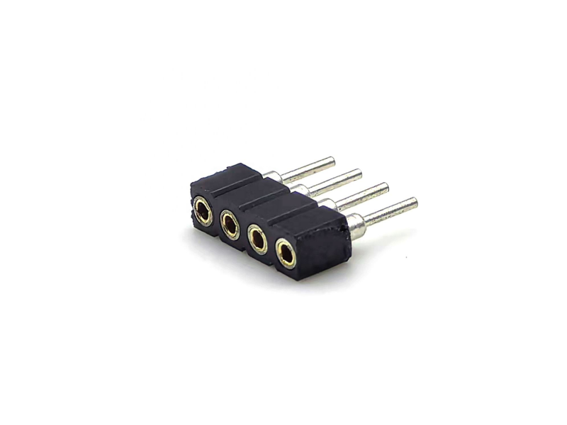 2.54mm Pitch DIN Brass Female Round Header Connector PPS Housing H3.0mm 1*4P Para PCBA